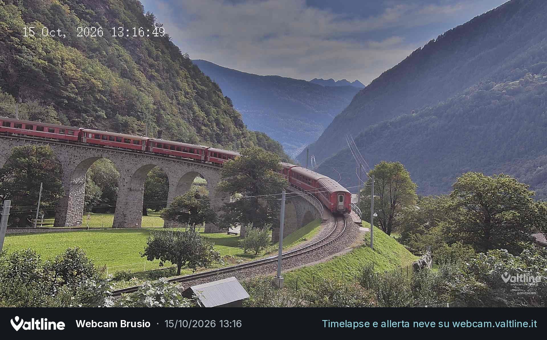 Brusio: Li Canvi: Webcam Trenino Rosso - Bernina Express in Valposchiavo