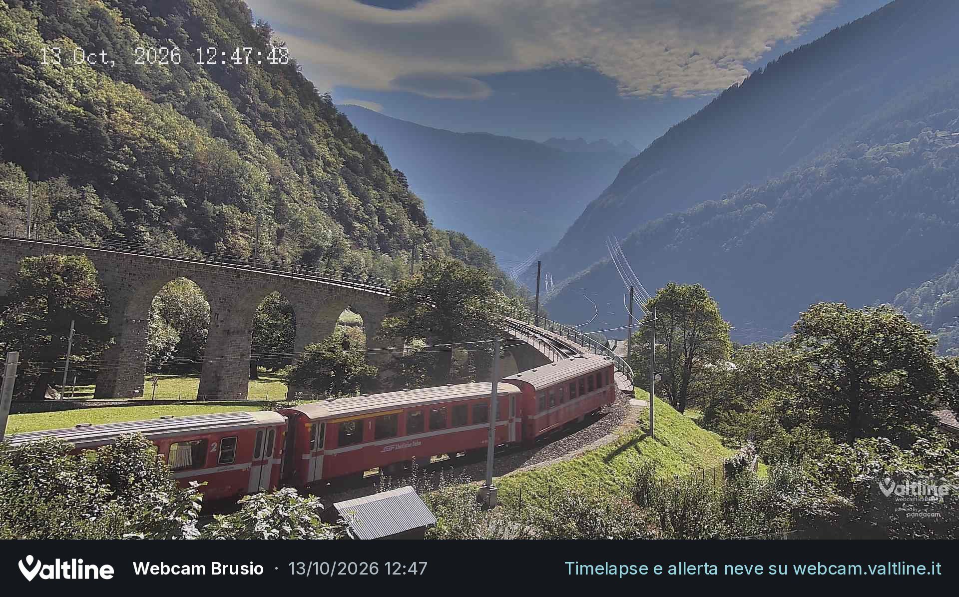 Brusio: Li Canvi: Webcam Trenino Rosso - Bernina Express in Valposchiavo