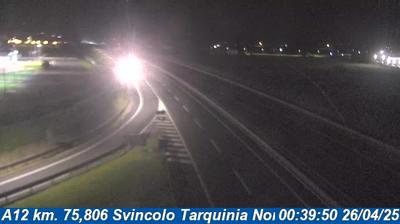 Preview delle webcam di Tarquinia: A12 km. 75,806 Svincolo - Nord