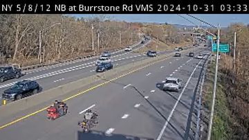 Traffic Cam City of Utica › North: NY 5/8/12 NB at Burrstone Rd VMS, Utica