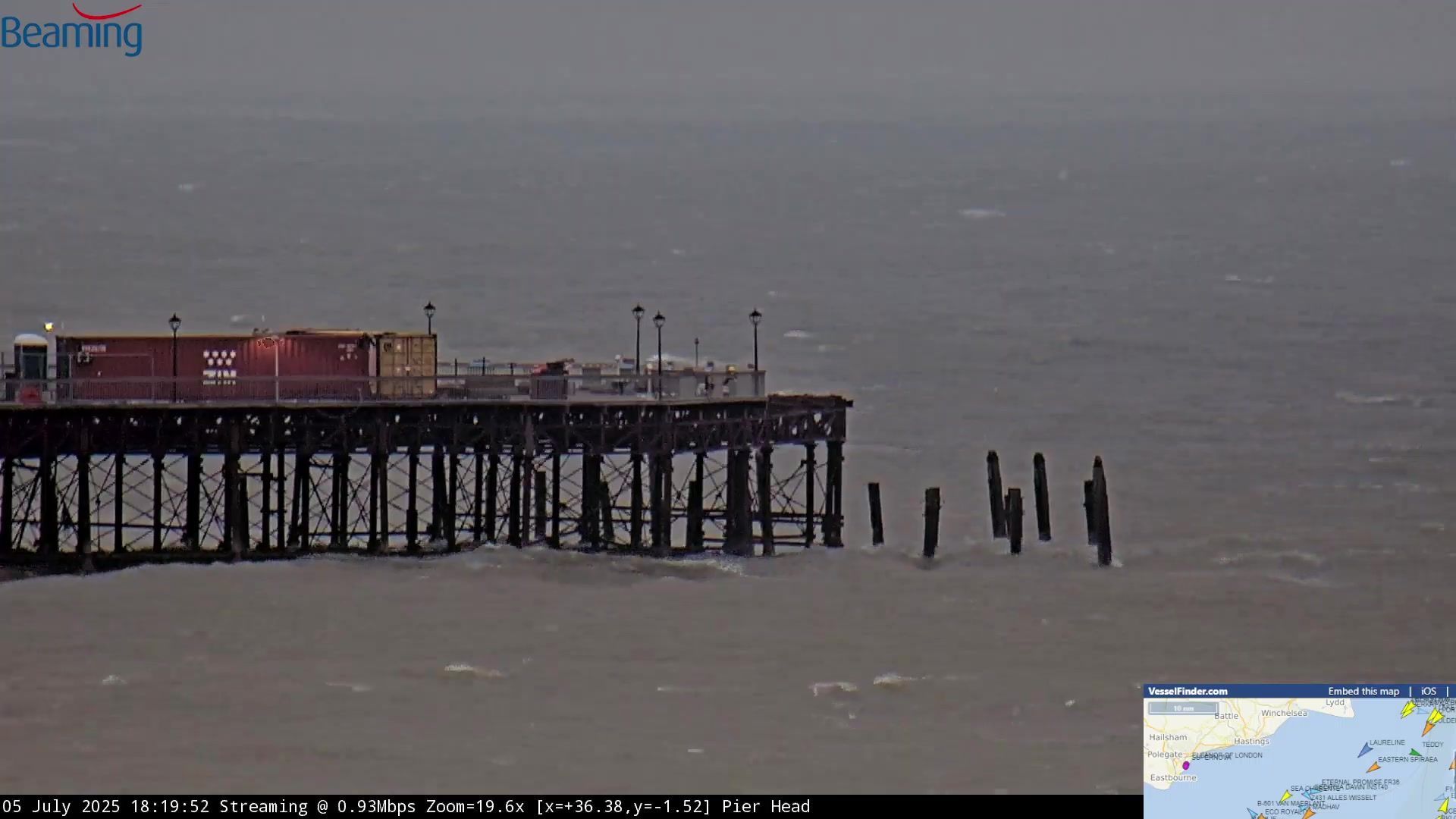 Traffic Cam Hastings: Hastings Pier - English Channel
