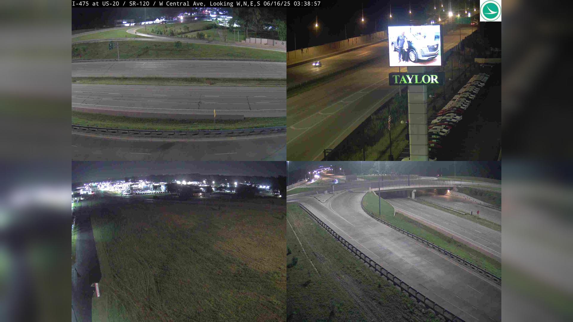 Traffic Cam Central Avenue Park: I-475 at US-20 - SR-120 - W Central Ave