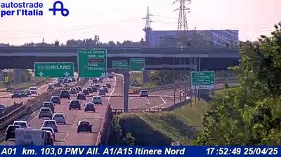 Preview delle webcam di Golese: A01 km. 103,0 PMV All. A1/A15 Itinere Nord