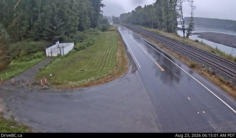 Traffic Cam Area C › East: Hwy 16, at Kasiks resort area, 60 km west of Terrace, looking east