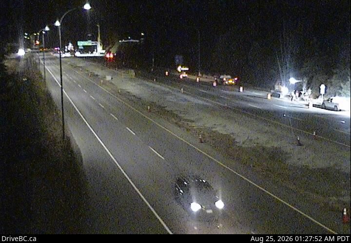 Traffic Cam View Royal › East: Hwy 1, southbound, near the - Colwood exit, looking east