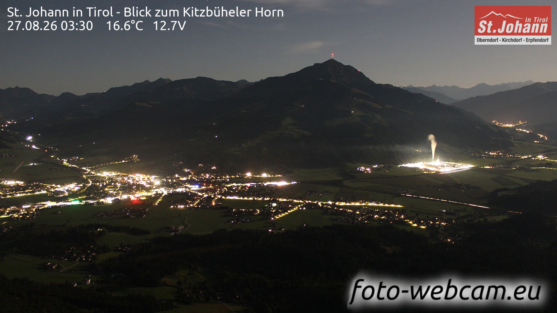 Traffic Cam Marktgemeinde St. Johann in Tirol: St. Johann in - Blick zum Kitzbüheler Horn