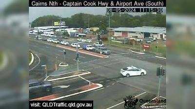Vue webcam de jour à partir de Edge Hill: Cairns North − Captain Cook Highway & Airport Avenue (South)