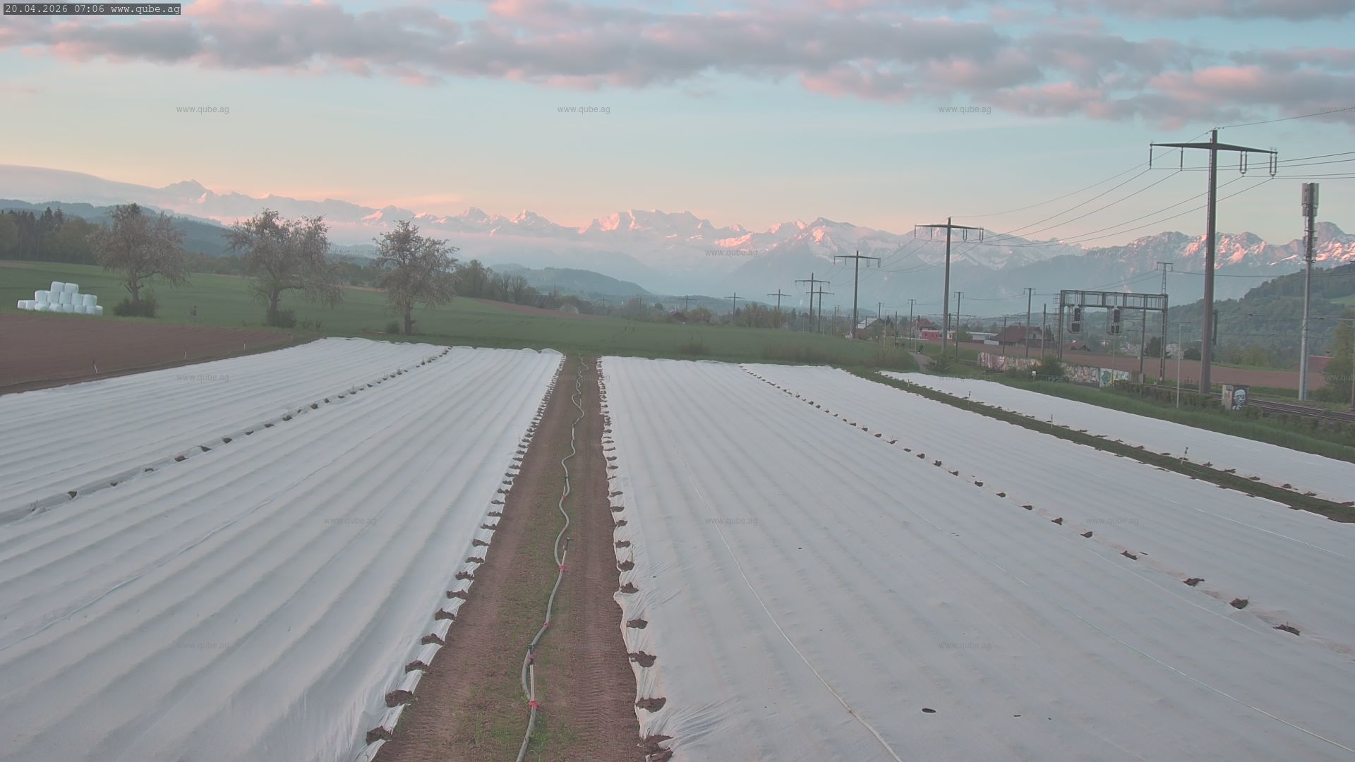 Rubigen: Sicht in Richtung Berner Oberland