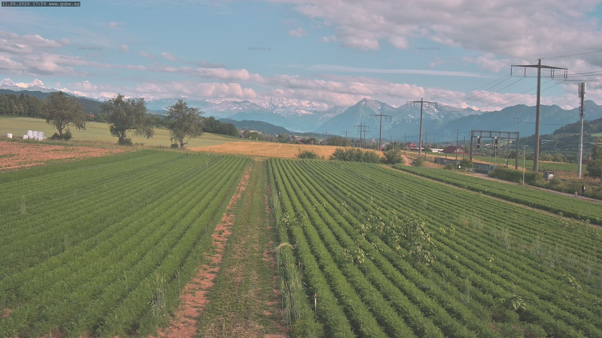 Rubigen: Sicht in Richtung Berner Oberland