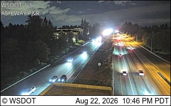 Traffic Cam Brier: I-5 at MP 184.1: Ash Way