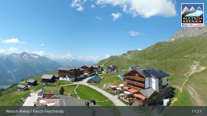 Fiesch › Südwesten: Schweizer Skischule Fiesch - Ferienwohnung Nowak Chalet Fiescheralp Adlerhorst Kühboden