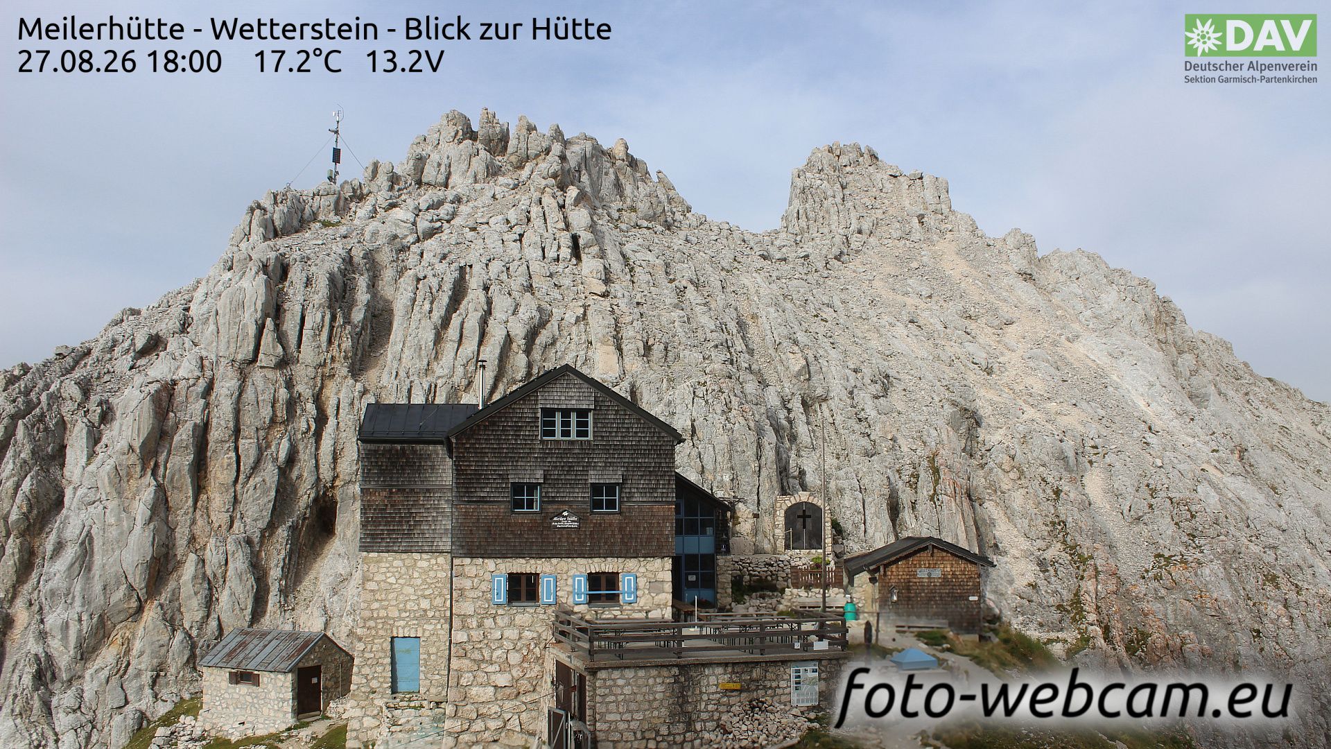 Traffic Cam Gemeinde Leutasch: Meilerhütte - Wetterstein - Blick zur Hütte