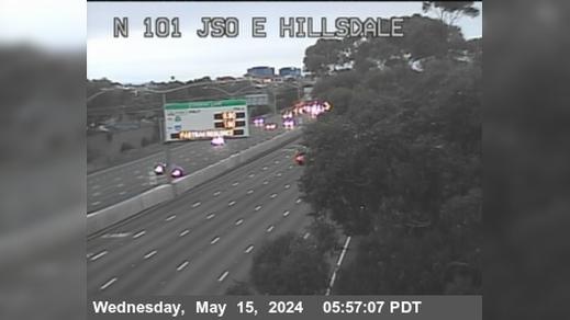 Traffic Cam San Mateo › North: TV425 -- US-101 : Just South of East Hillsdale Blvd