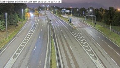 Traffic Cam Arendal: Älvsborgsbron Bräckemotet Väst bom