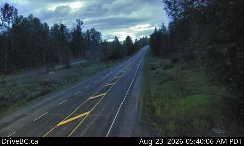 Traffic Cam Area B › North: Hwy 37N at Kitwancool Access Rd about 2.5 km south of Gitanyow and 21 km north of Hwy 16 junction, looking north