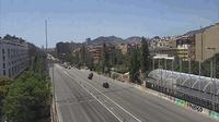 Last daylight view from Horta: Ronda de Dalt at Velòdrom (looking to SW with Tibidabo Mt. at the end)