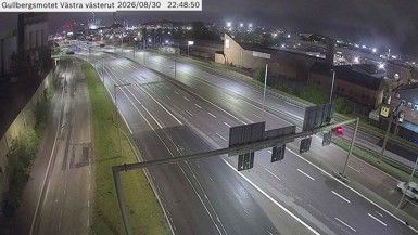 Traffic Cam Gothenburg: Gullbergsmotet Västra västerut