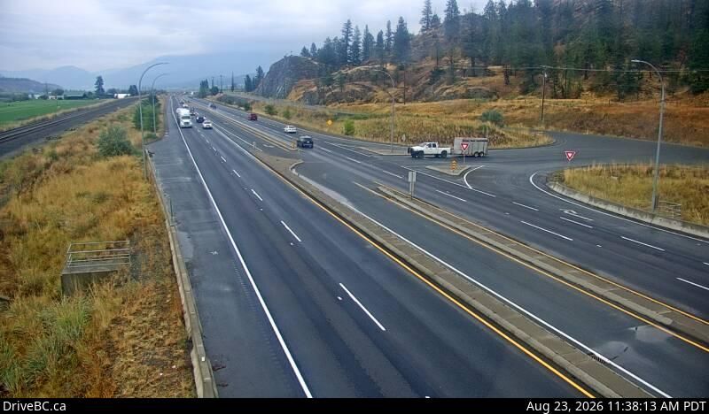 Traffic Cam Monte Creek › East: Hwy 1, between - and Pritchard, looking east
