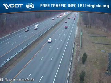 Traffic Cam City Center: I-64 - MM 248.33 - EB - 0.6 Mi past Yorktown Rd overpass