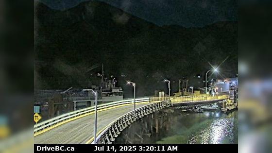 Traffic Cam Area E › South: Balfour inland ferry terminal, looking south to ferry loading ramp