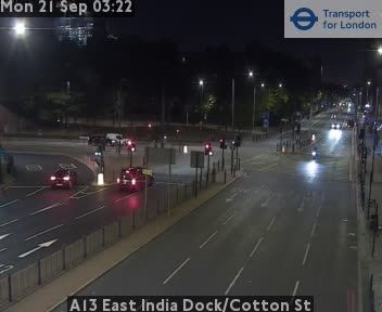 Traffic Cam Heathfield and Waldron: A13 East India Dock/Cotton St