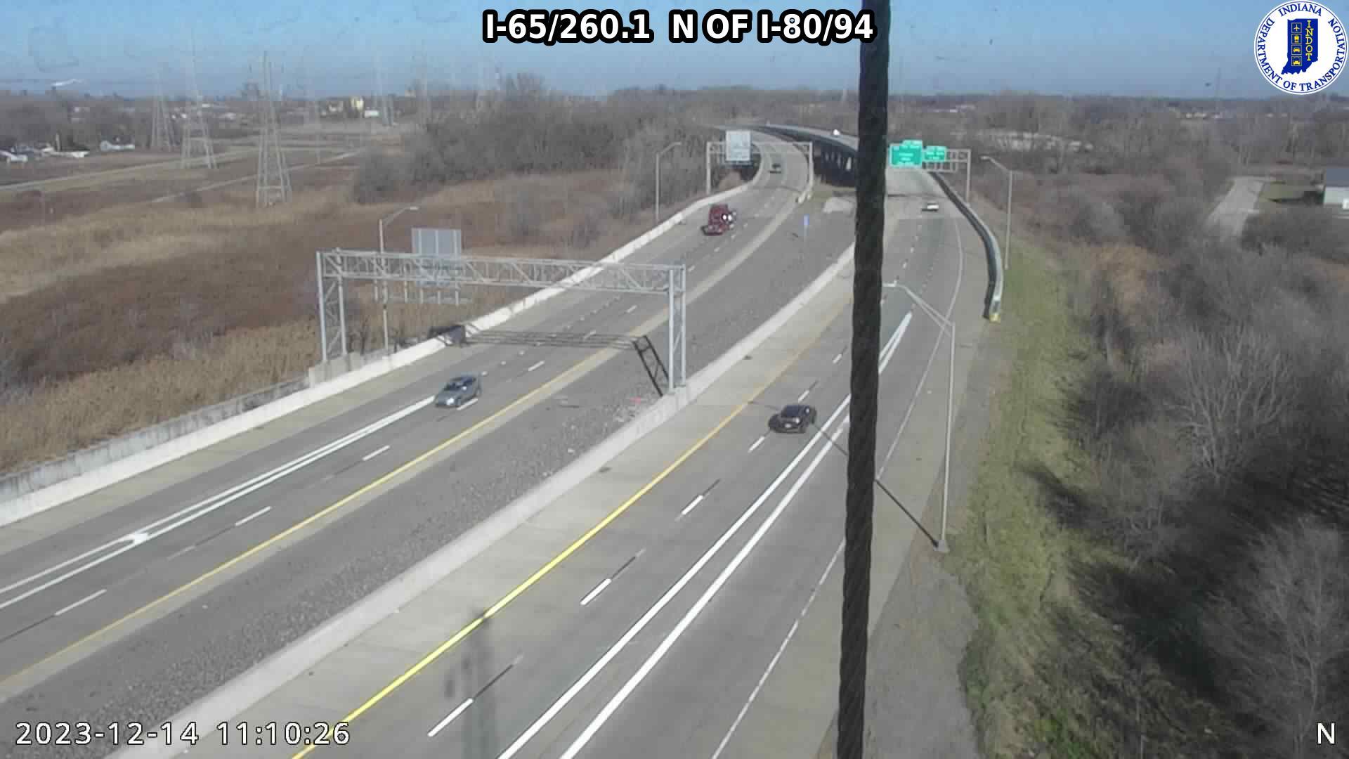 Traffic Cam Gary: I-65: I-65/260.1 N OF I-80/94