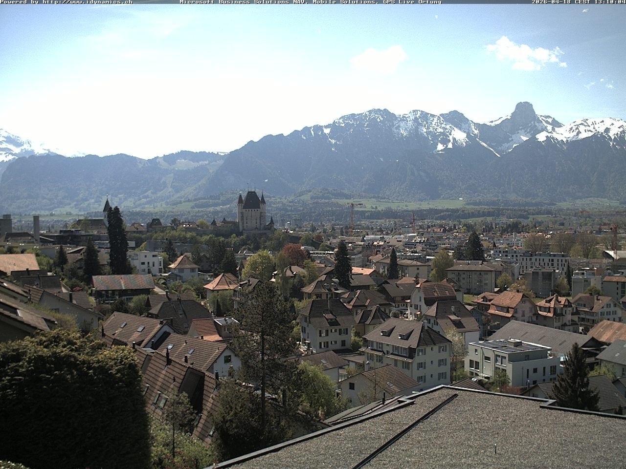Steffisburg: Aussicht auf Schloss und Stadt Thun (Live Wetter)
