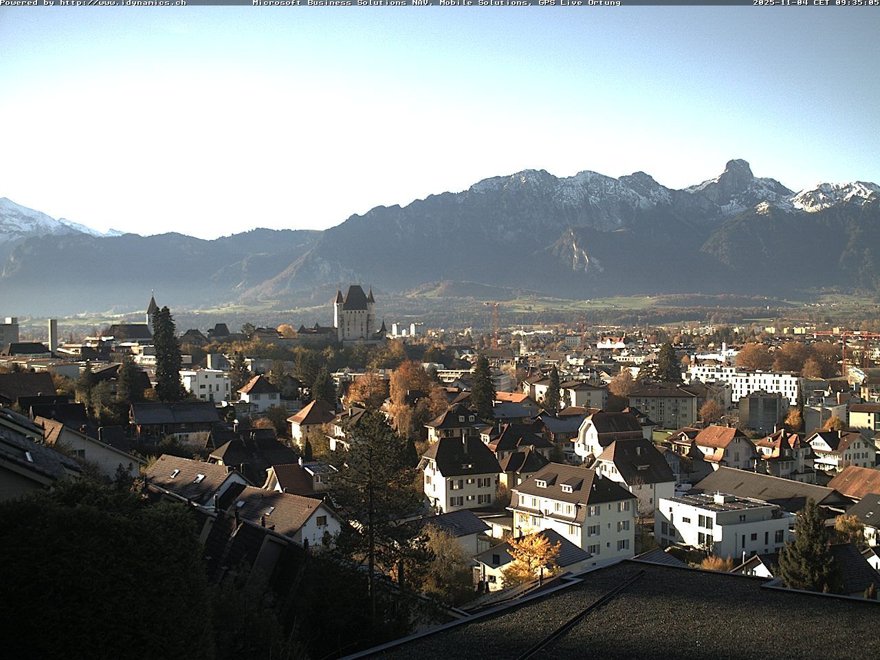Steffisburg: Aussicht auf Schloss und Stadt Thun (Live Wetter)