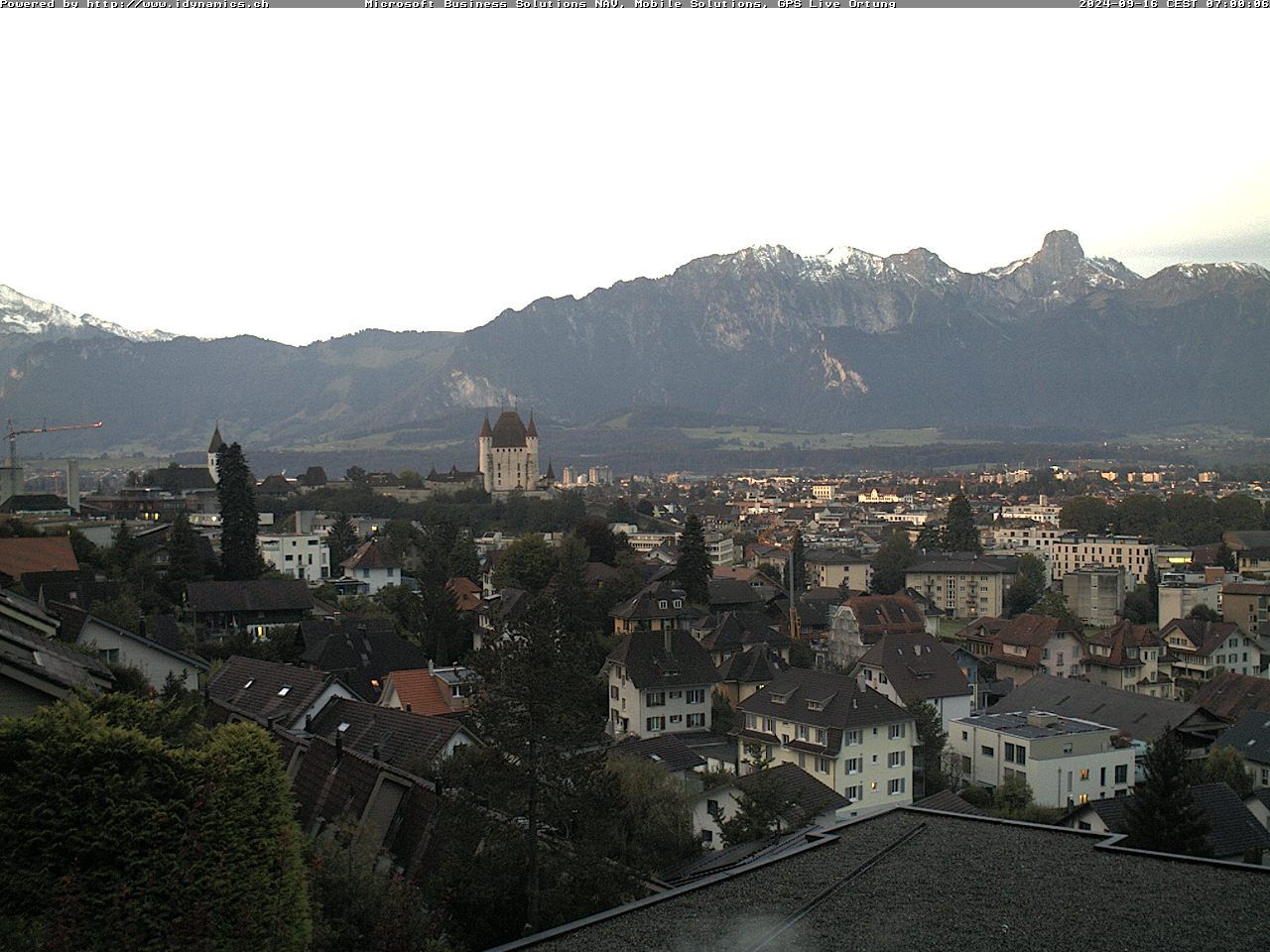 Steffisburg: Aussicht auf Schloss und Stadt Thun (Live Wetter)