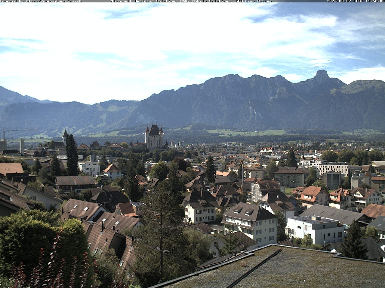 Steffisburg: Aussicht auf Schloss und Stadt Thun (Live Wetter)