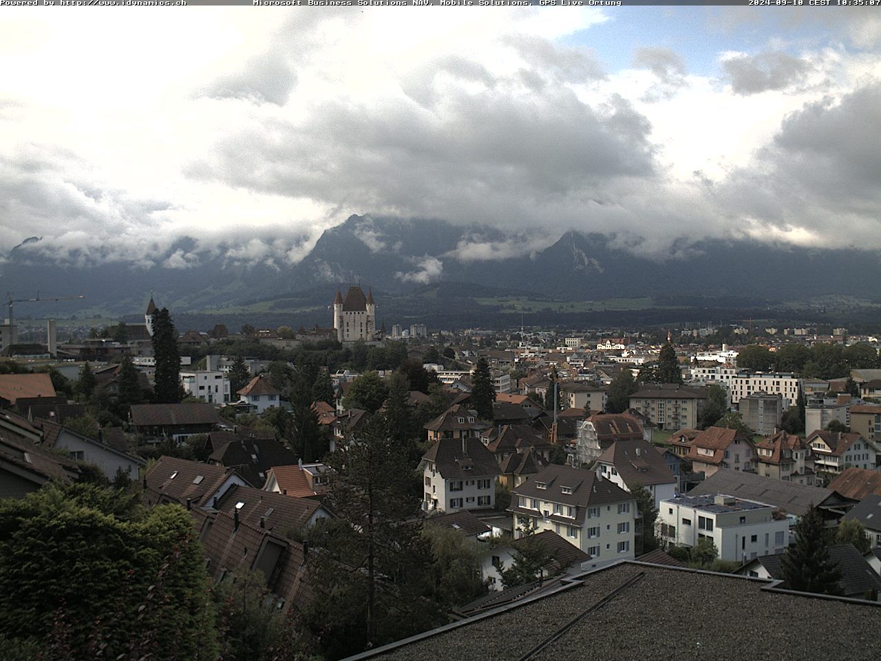 Steffisburg: Aussicht auf Schloss und Stadt Thun (Live Wetter)