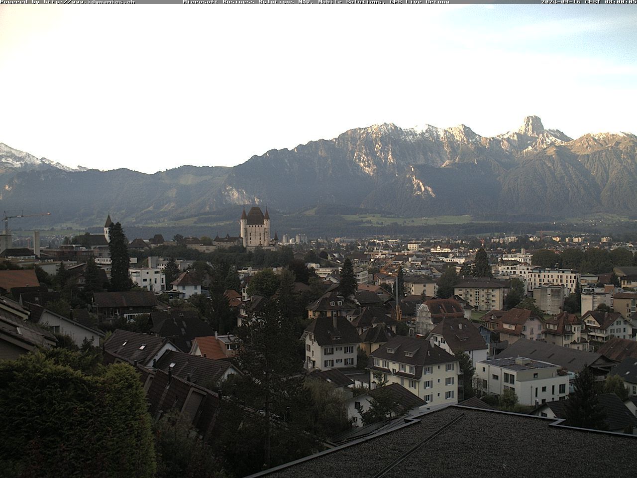 Steffisburg: Aussicht auf Schloss und Stadt Thun (Live Wetter)