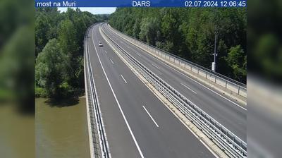 Zadnja slika ob 12h: Avtocesta Maribor - Lendava, most na Muri
