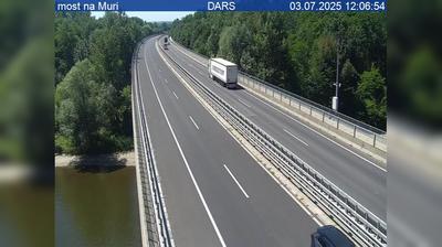 Zadnja slika ob 12h: Avtocesta Maribor - Lendava, most na Muri