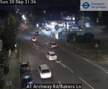 Traffic Cam North Cheam: A1 Archway Rd/Bakers Ln