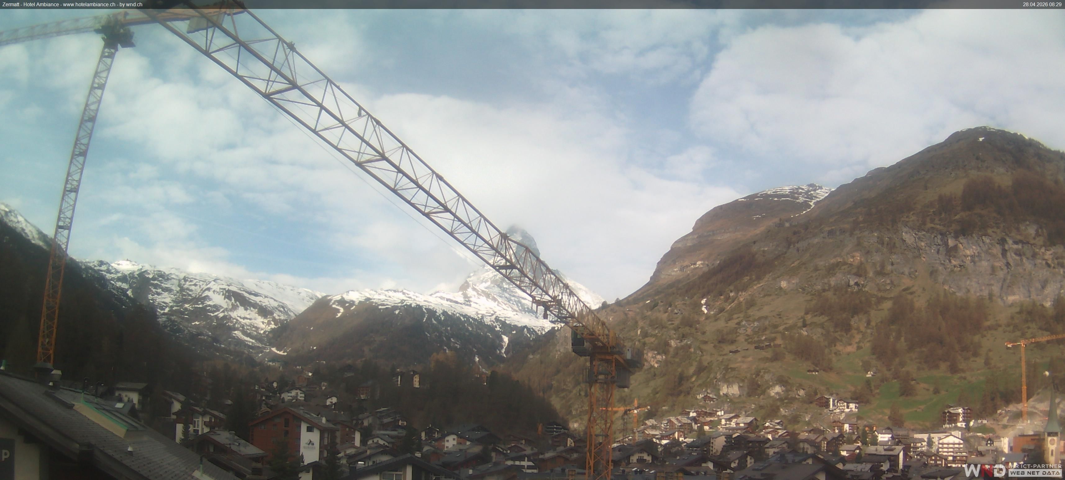 Zermatt: Blick auf das Matterhorn vom Balkon des Hotel Ambiance