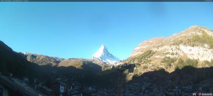 Zermatt: Blick auf das Matterhorn vom Balkon des Hotel Ambiance