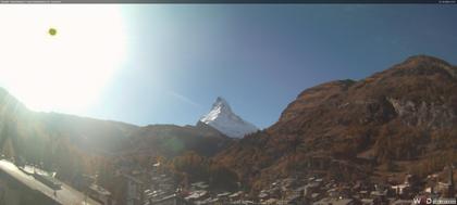 Zermatt: Blick auf das Matterhorn vom Balkon des Hotel Ambiance