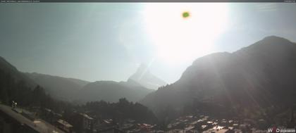 Zermatt: Blick auf das Matterhorn vom Balkon des Hotel Ambiance