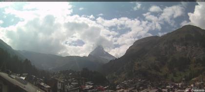 Zermatt: Blick auf das Matterhorn vom Balkon des Hotel Ambiance