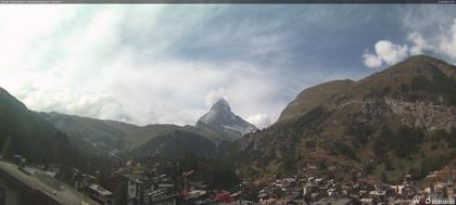 Zermatt: Blick auf das Matterhorn vom Balkon des Hotel Ambiance