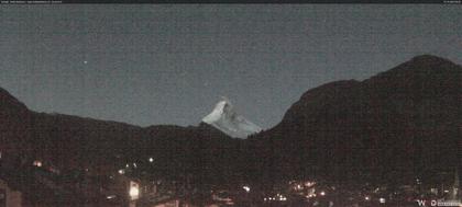 Zermatt: Blick auf das Matterhorn vom Balkon des Hotel Ambiance