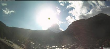 Zermatt: Blick auf das Matterhorn vom Balkon des Hotel Ambiance