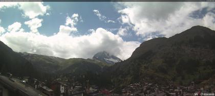 Zermatt: Blick auf das Matterhorn vom Balkon des Hotel Ambiance