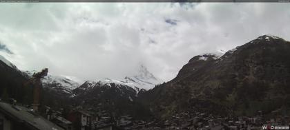 Zermatt: Blick auf das Matterhorn vom Balkon des Hotel Ambiance
