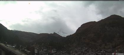 Zermatt: Blick auf das Matterhorn vom Balkon des Hotel Ambiance