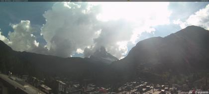 Zermatt: Blick auf das Matterhorn vom Balkon des Hotel Ambiance