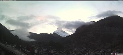 Zermatt: Blick auf das Matterhorn vom Balkon des Hotel Ambiance