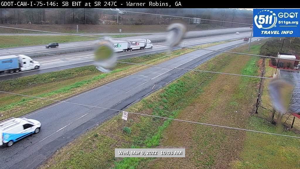 Traffic Cam Quail Run North: GDOT-CAM-I-75 SB ENT @ SR 247C