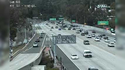 Traffic Cam Hollywood › South: Camera 609 :: S101 - VINE ST: PM 7.3